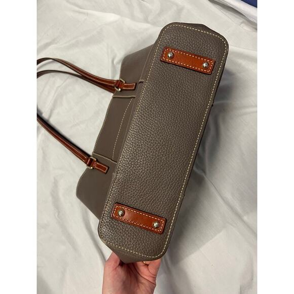 Dooney & Bourke Pebble Grain Gray Brown Leather Tote Purse GS - Picture 4 of 9